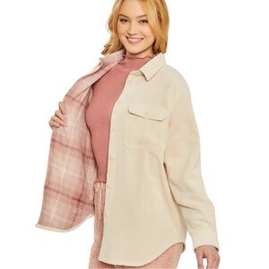 NWOT Love Tree Corduroy Plaid Flannel Reversible Shacket